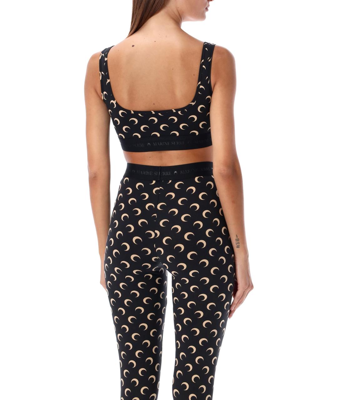 MARINE SERRE Черная полиамидовая майка, фото 2