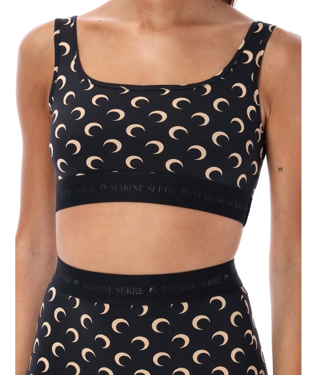 MARINE SERRE Черная полиамидовая майка, фото 3