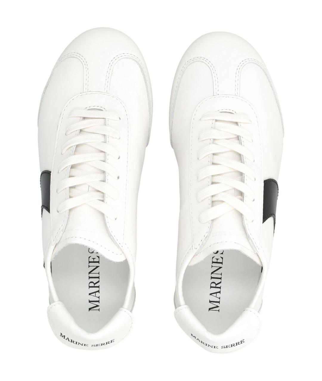 MARINE SERRE Белые кожаные кроссовки, фото 2