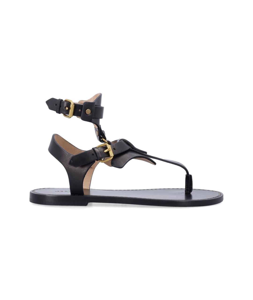 ISABEL MARANT Черные кожаные сандалии, фото 1
