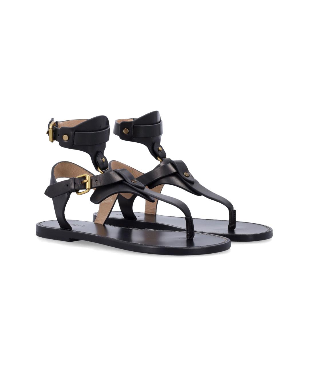 ISABEL MARANT Черные кожаные сандалии, фото 2