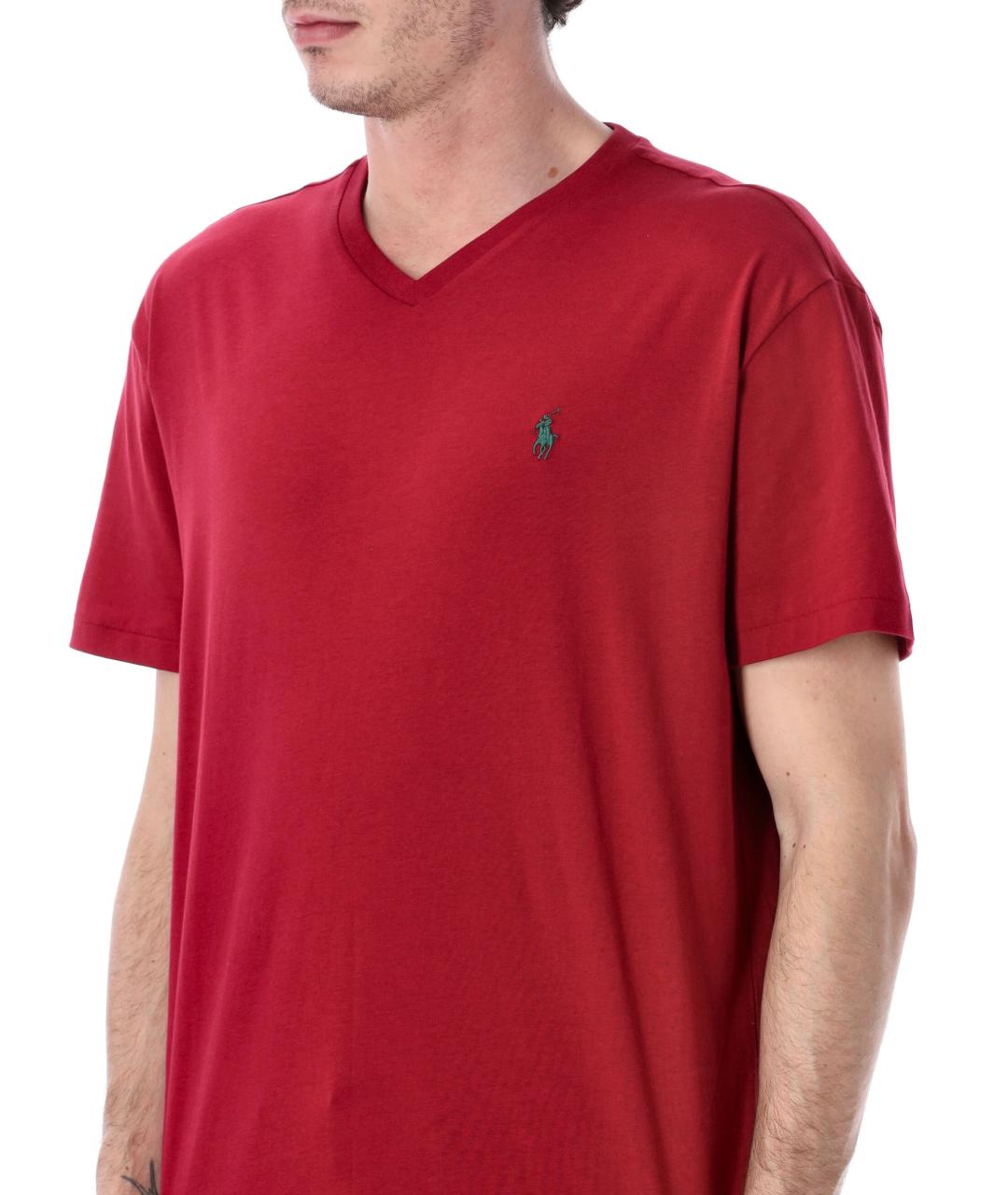 POLO RALPH LAUREN Красная хлопковая футболка, фото 3