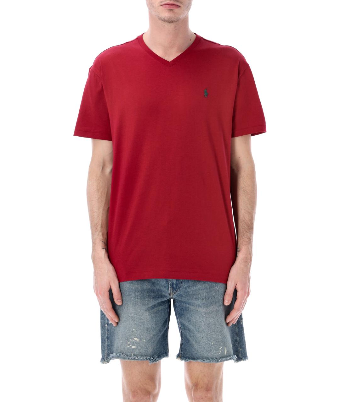 POLO RALPH LAUREN Красная хлопковая футболка, фото 1