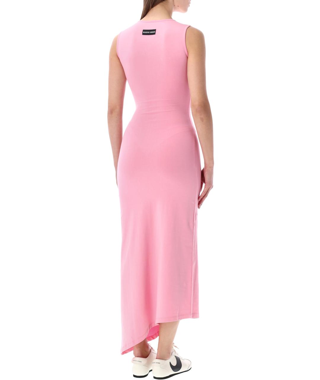 MARINE SERRE Розовое хлопковое повседневное платье, фото 2