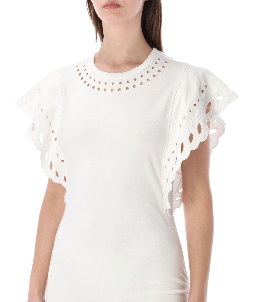 ISABEL MARANT ETOILE Белое хлопковое повседневное платье, фото 3