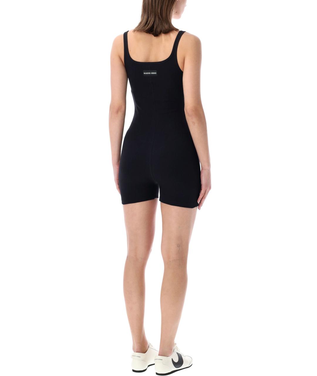 MARINE SERRE Черный хлопковый комбинезон, фото 2