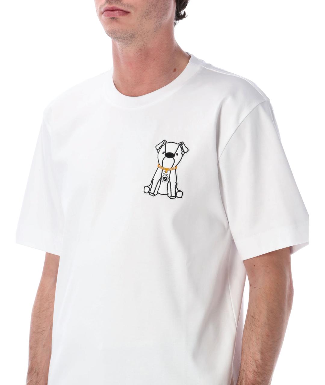 FENDI Белая хлопковая футболка, фото 3