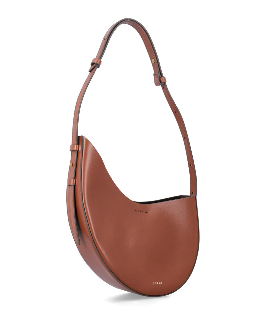 SOEUR Коричневая кожаная сумка через плечо, фото 2