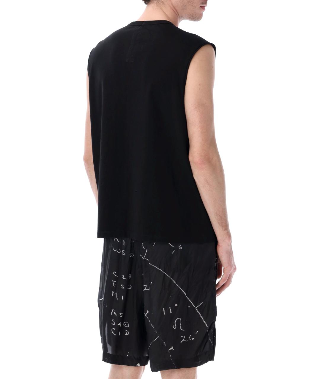 RICK OWENS Черная хлопковая футболка, фото 2