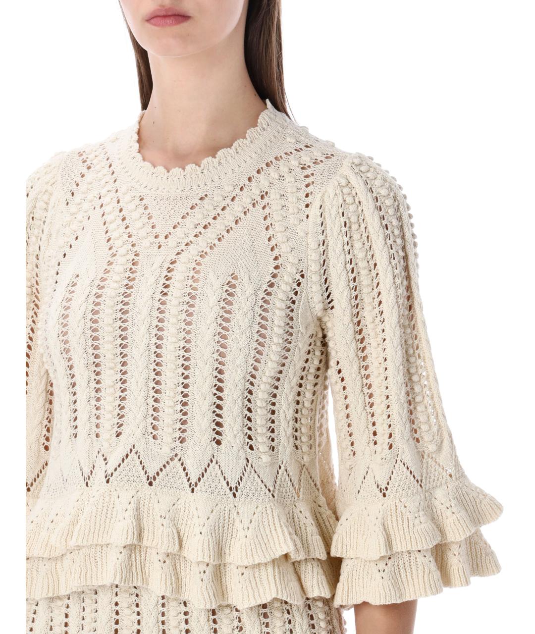 ISABEL MARANT ETOILE Бежевая хлопковая футболка, фото 3