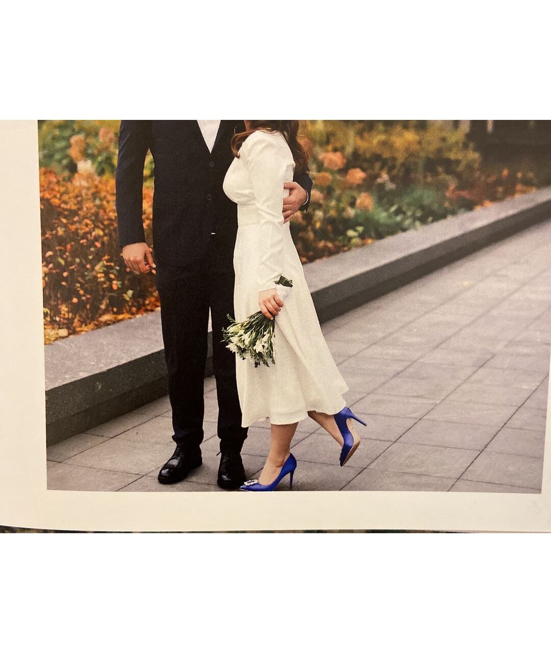 BADGLEY MISCHKA Синие текстильные свадебные туфли на среднем каблуке, фото 5