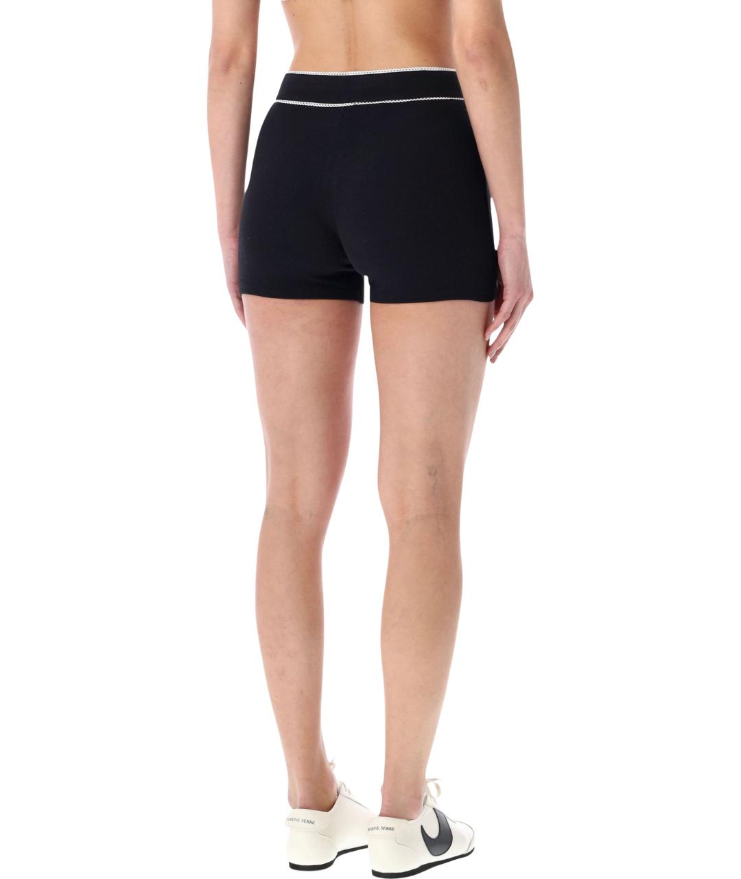 MARINE SERRE Черные хлопковые леггинсы и велосипедки, фото 2