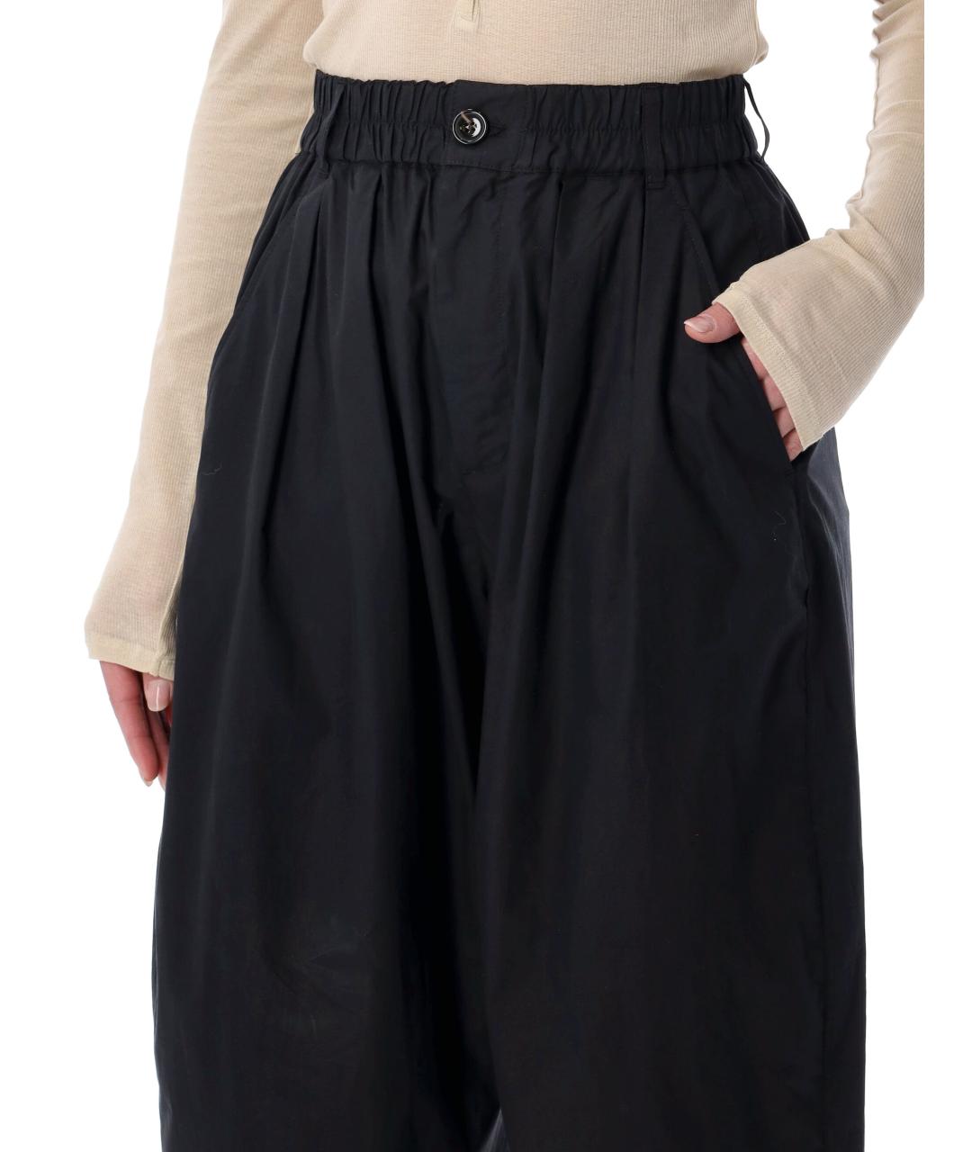 SOEUR Черные хлопковые прямые брюки, фото 3