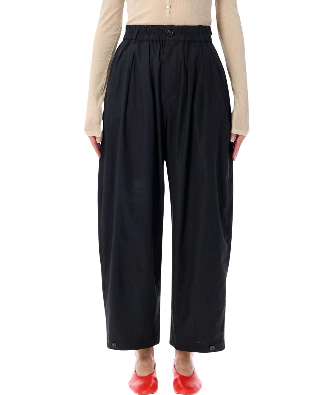 SOEUR Черные хлопковые прямые брюки, фото 1