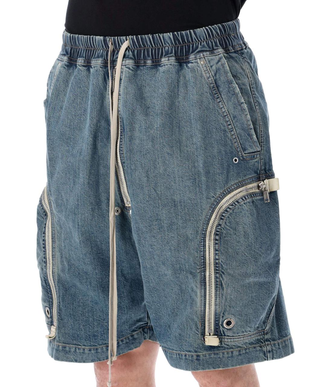 RICK OWENS DRKSHDW Синие хлопковые шорты, фото 3