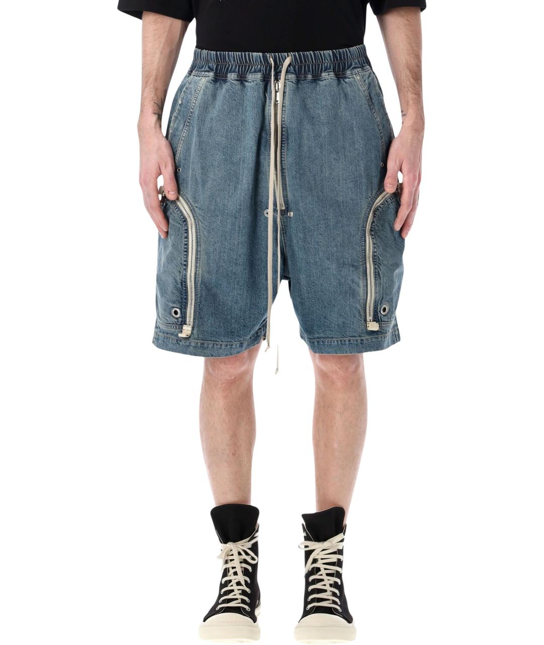 RICK OWENS DRKSHDW Синие хлопковые шорты, фото 1