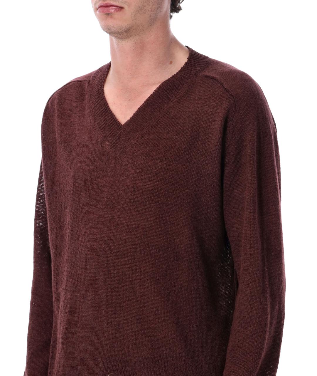 OUR LEGACY Бордовый льняной джемпер / свитер, фото 3