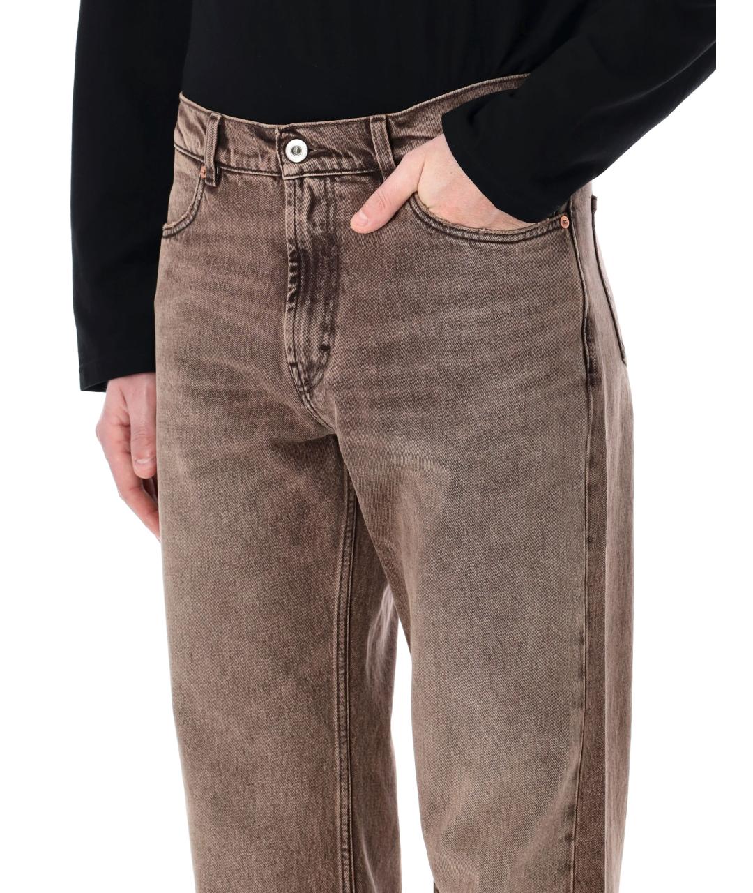 OUR LEGACY Коричневые хлопковые прямые джинсы, фото 3