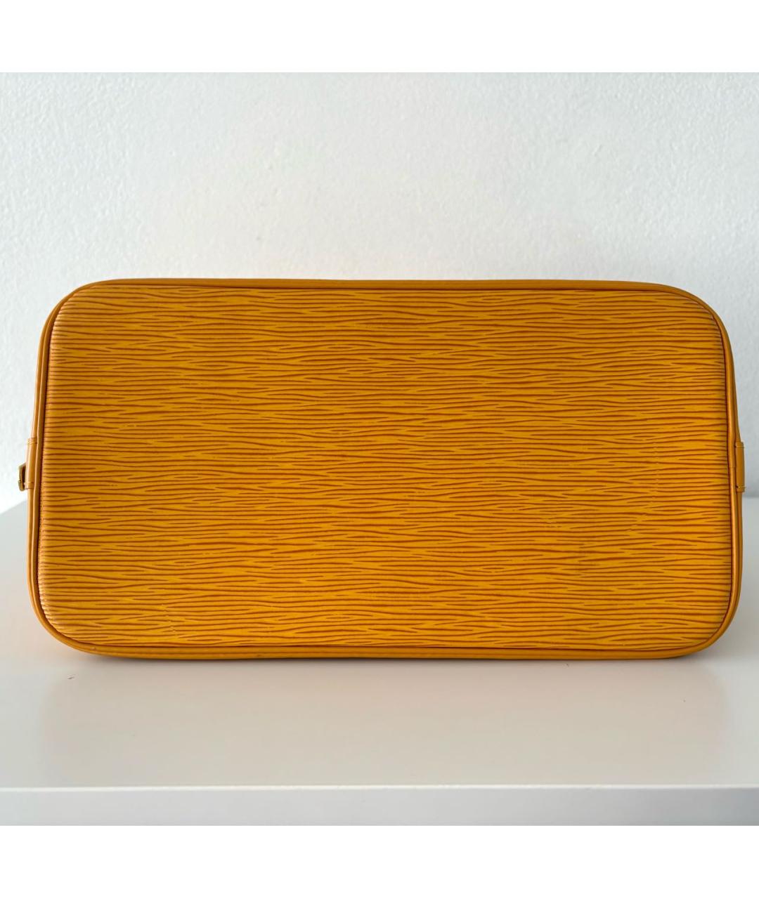 LOUIS VUITTON Желтая кожаная сумка с короткими ручками, фото 6