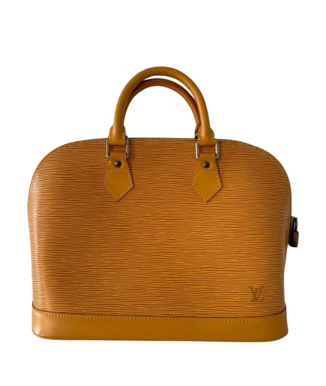 LOUIS VUITTON Желтая кожаная сумка с короткими ручками, фото 1