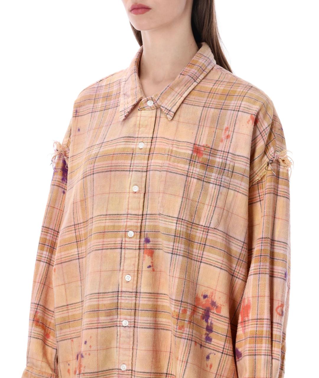 R13 Оранжевая хлопковая рубашка, фото 3