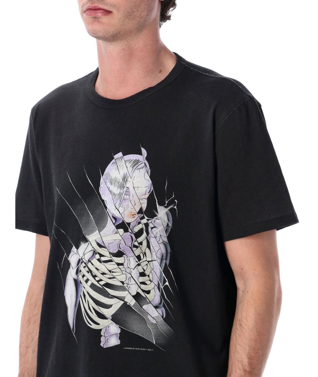 OUR LEGACY Черная хлопковая футболка, фото 3