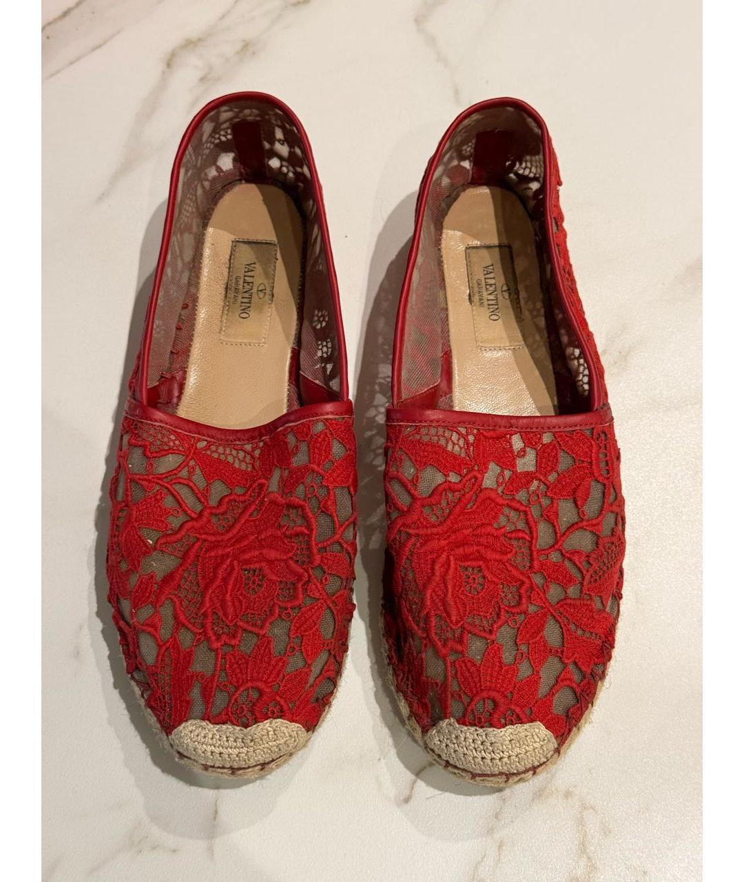 VALENTINO Красные кожаные эспадрильи, фото 3
