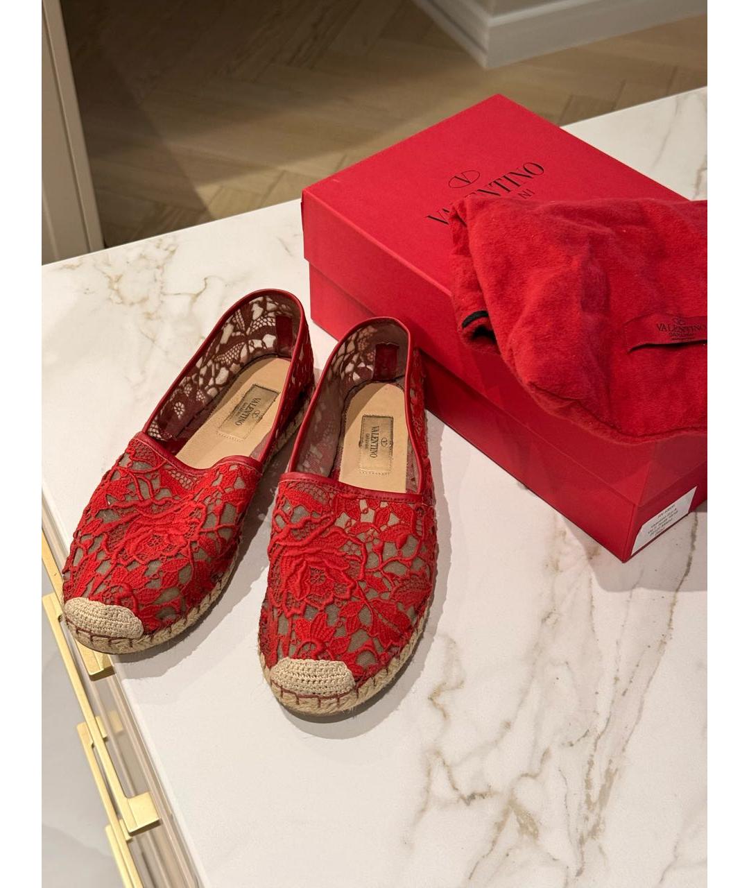 VALENTINO Красные кожаные эспадрильи, фото 7