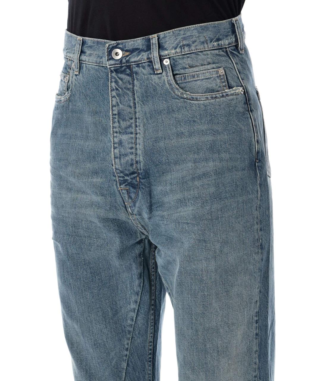 RICK OWENS DRKSHDW Синие хлопковые джинсы, фото 3