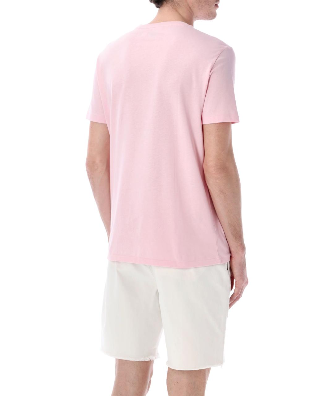 POLO RALPH LAUREN Розовая хлопковая футболка, фото 2