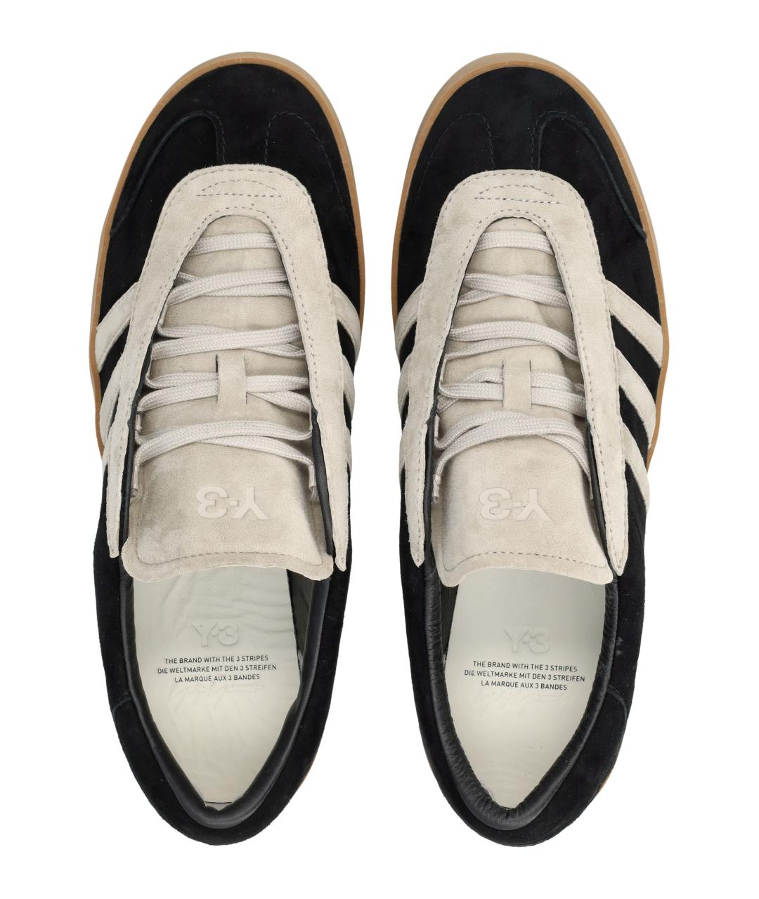 Y-3 Черные кожаные кроссовки, фото 2