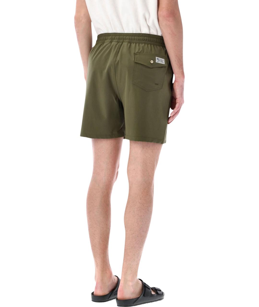 POLO RALPH LAUREN Зеленые полиэстеровые шорты, фото 2