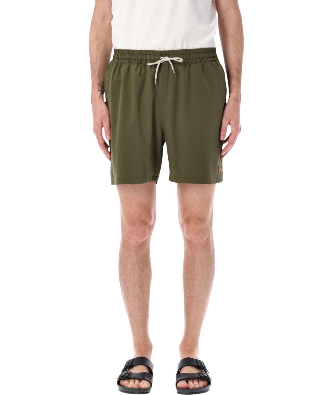 POLO RALPH LAUREN Зеленые полиэстеровые шорты, фото 1