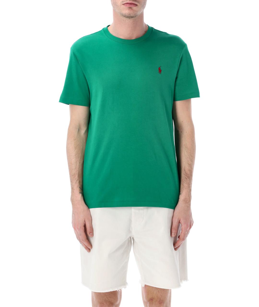 POLO RALPH LAUREN Зеленая хлопковая футболка, фото 1