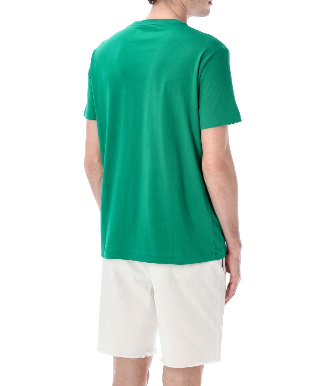 POLO RALPH LAUREN Зеленая хлопковая футболка, фото 2