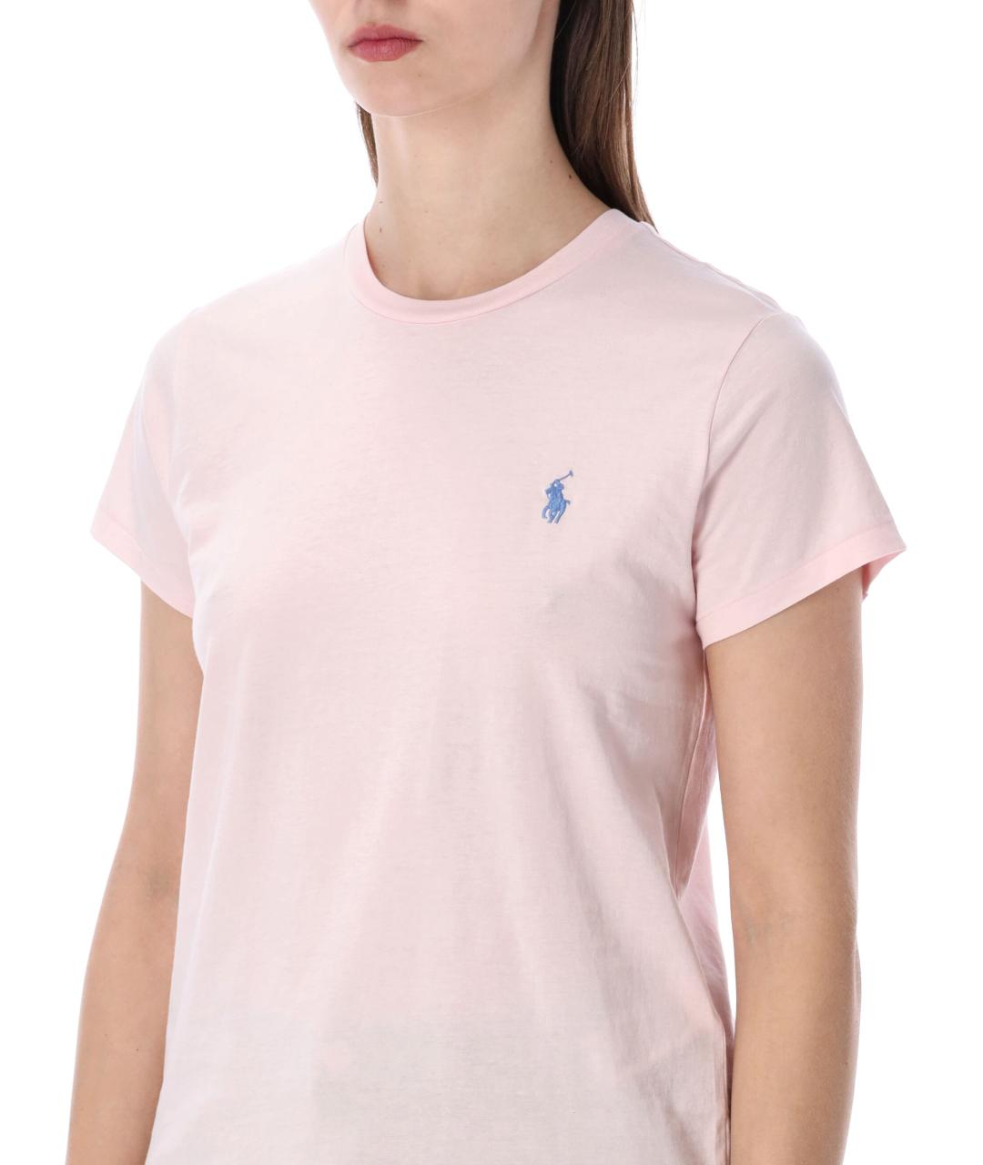 POLO RALPH LAUREN Розовая хлопковая футболка, фото 3