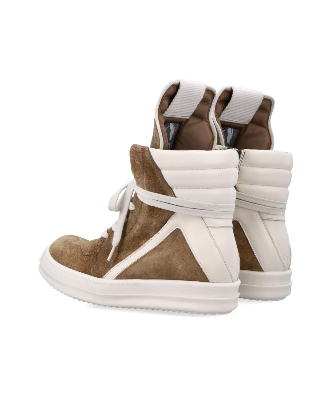 RICK OWENS Коричневые замшевые кроссовки, фото 4