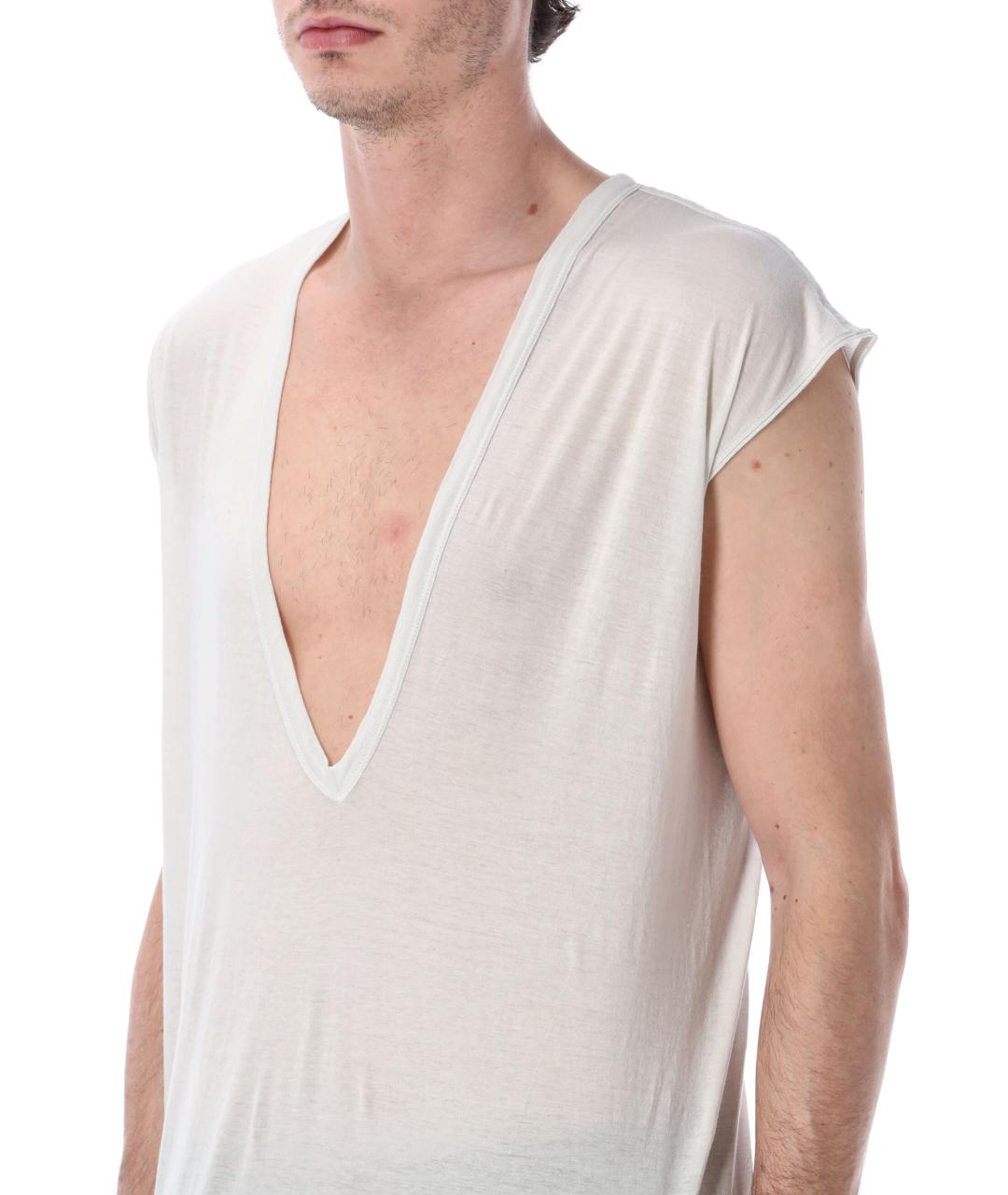 RICK OWENS DRKSHDW Белая хлопковая футболка, фото 3