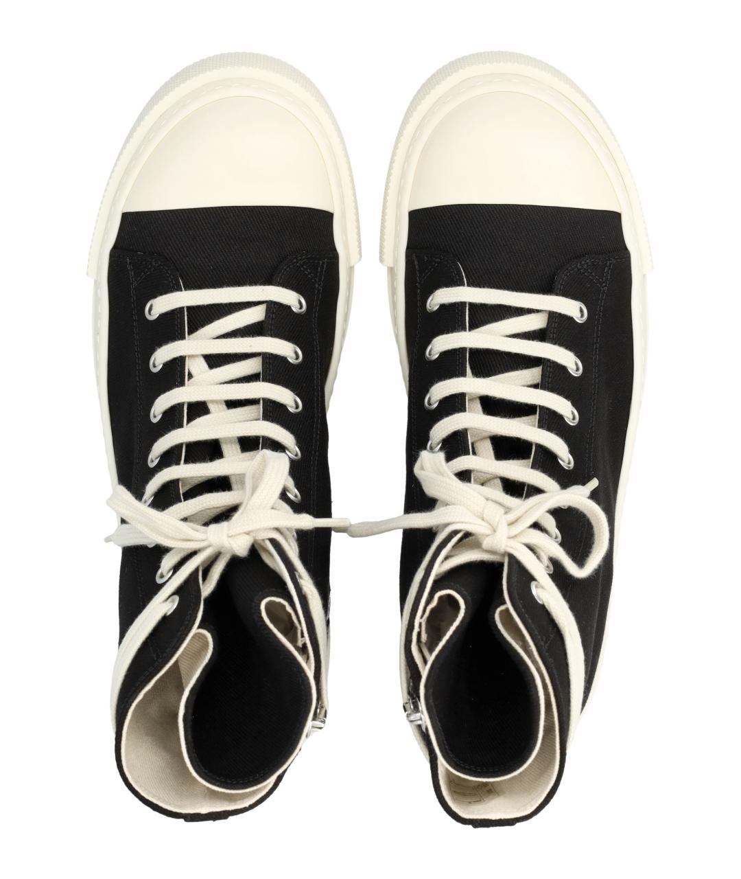 RICK OWENS DRKSHDW Черные текстильные низкие кроссовки / кеды, фото 2