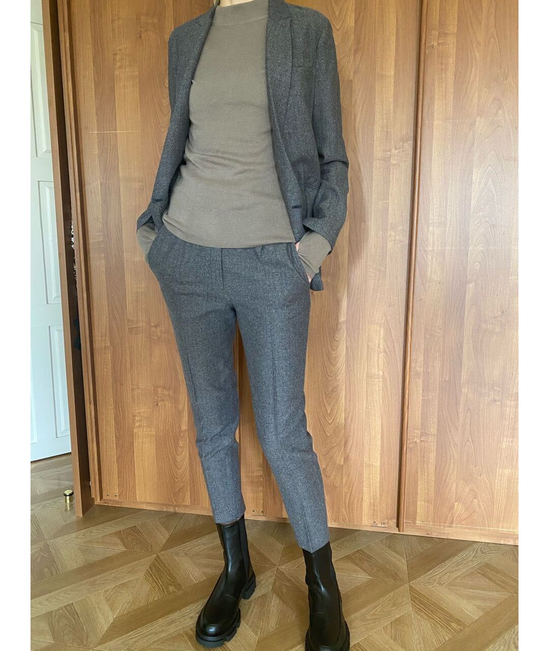 ERIKA CAVALLINI Серебрянный костюм с брюками, фото 5