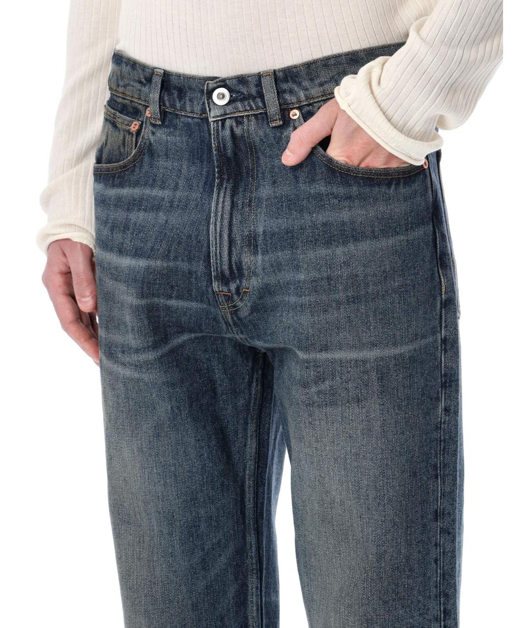 OUR LEGACY Синие хлопковые прямые джинсы, фото 3