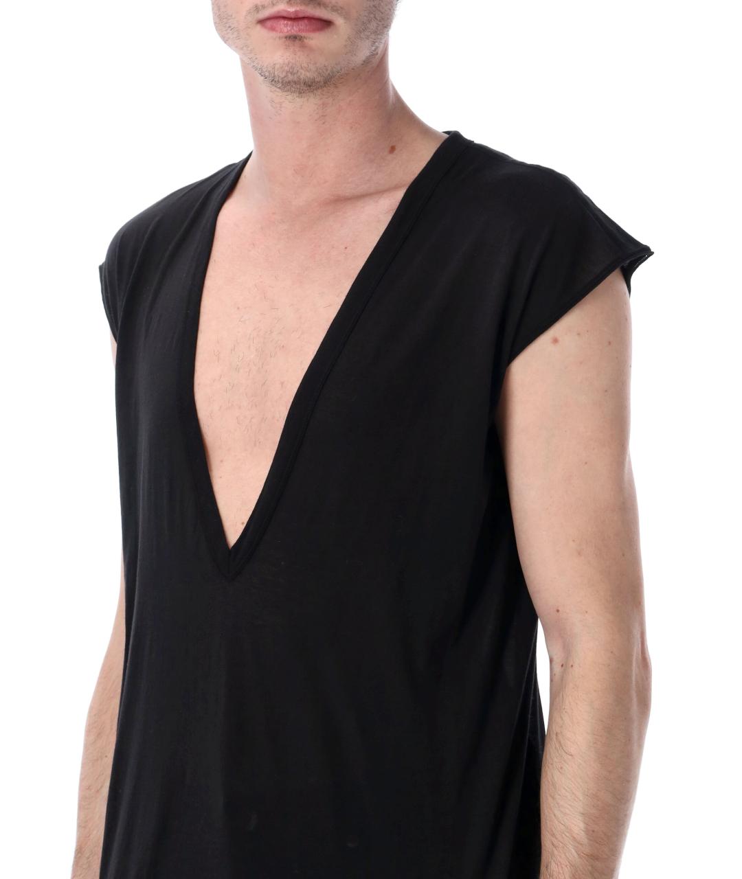 RICK OWENS DRKSHDW Черная хлопковая футболка, фото 3