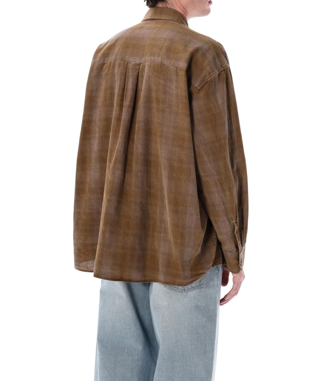 OUR LEGACY Коричневая хлопковая кэжуал рубашка, фото 2