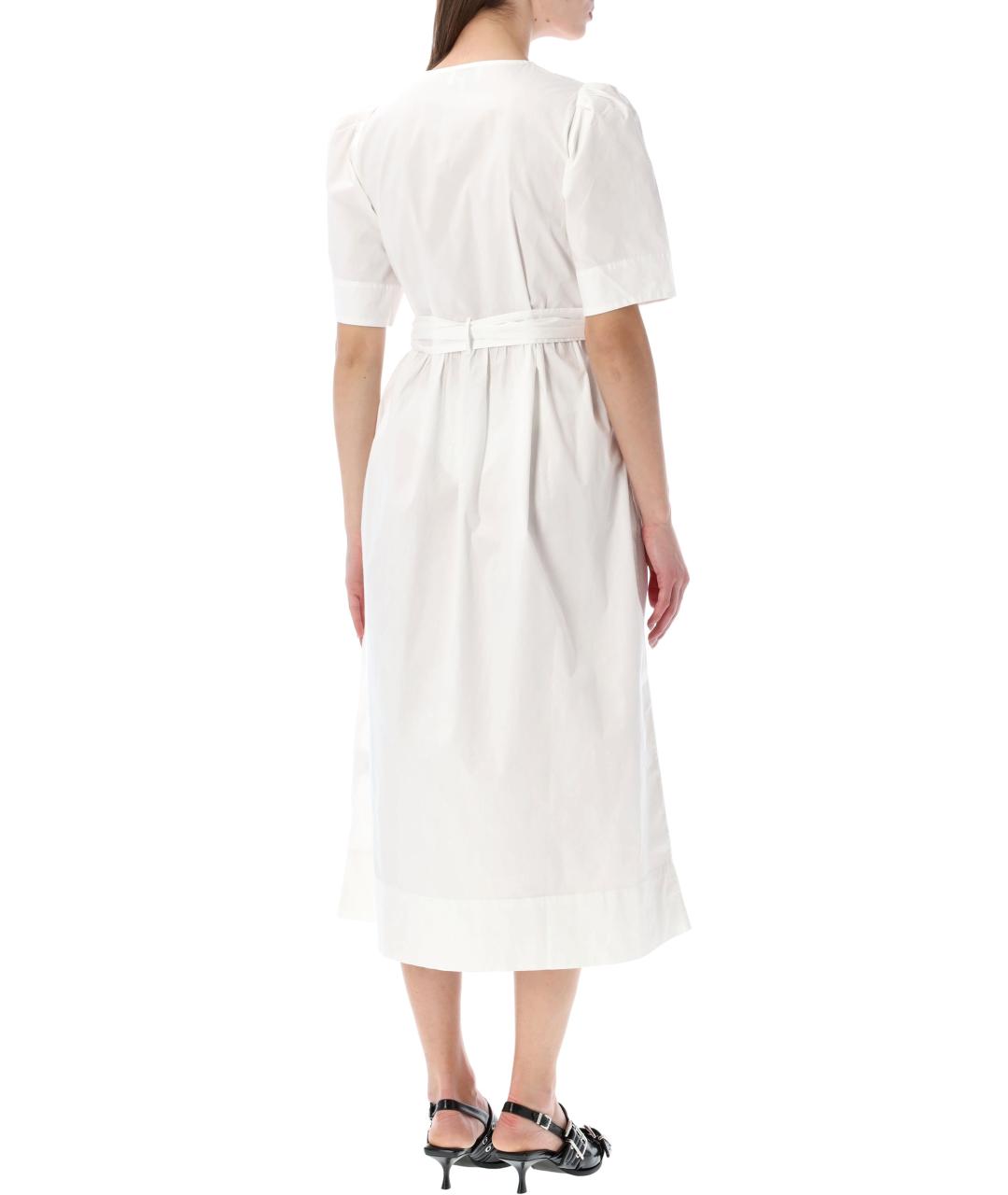 GANNI Белое хлопковое платье, фото 2