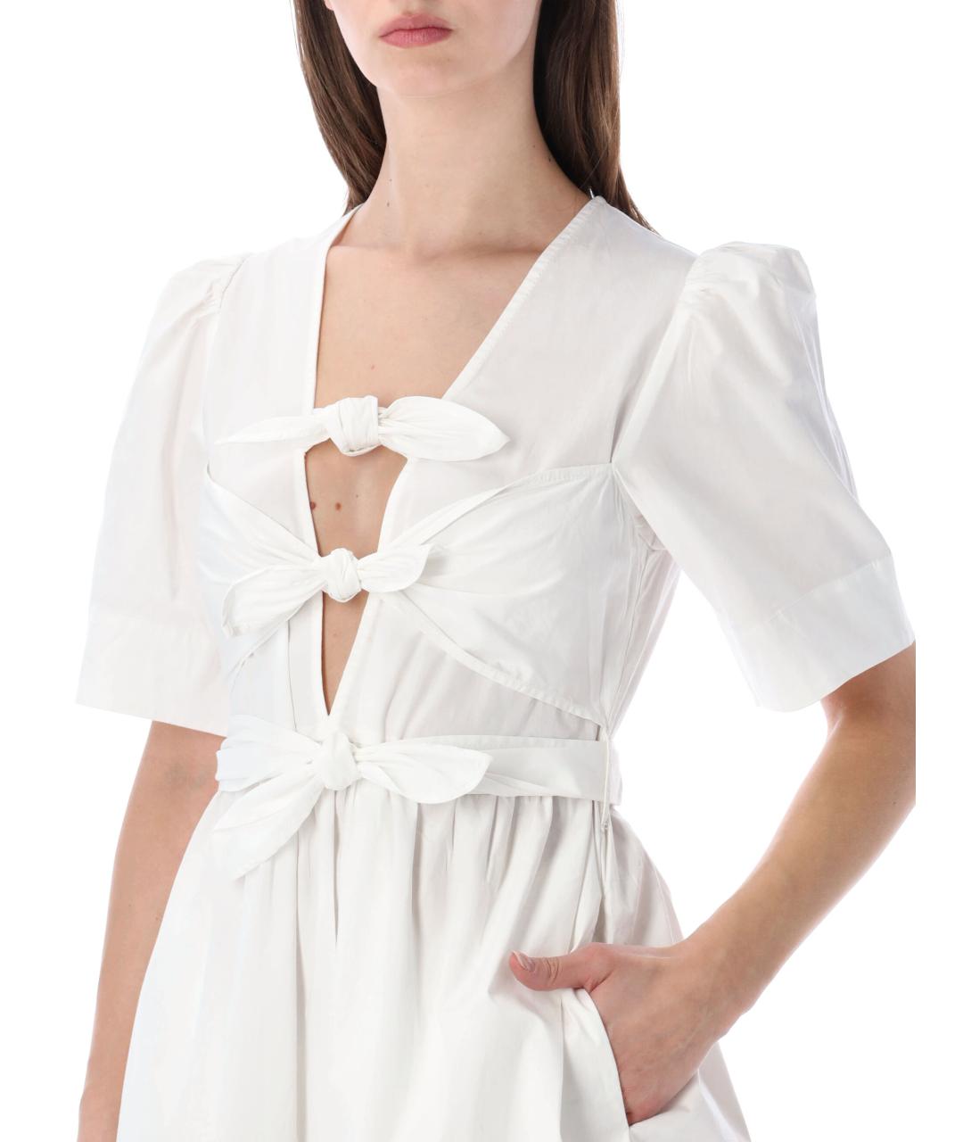 GANNI Белое хлопковое платье, фото 3