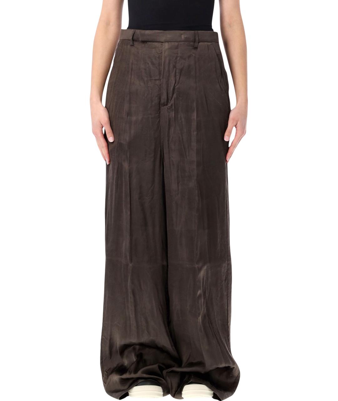 RICK OWENS Серые вискозные брюки широкие, фото 1