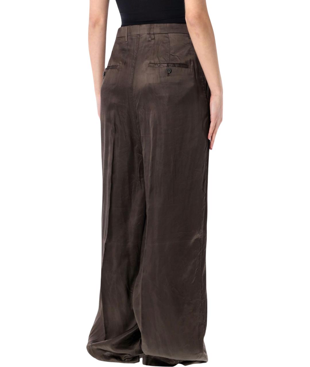 RICK OWENS Серые вискозные брюки широкие, фото 2