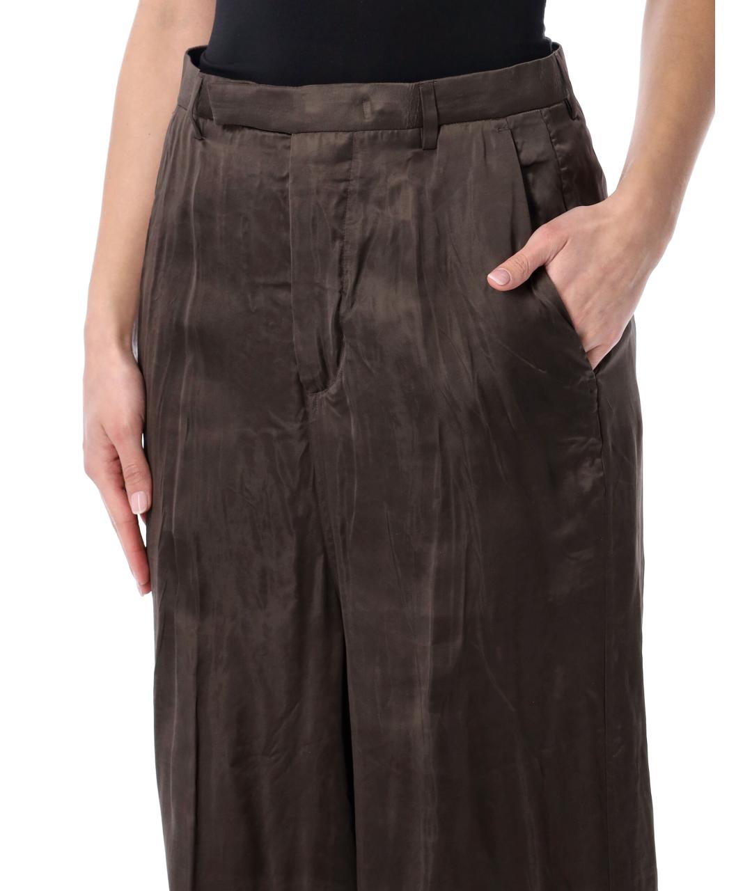 RICK OWENS Серые вискозные брюки широкие, фото 3