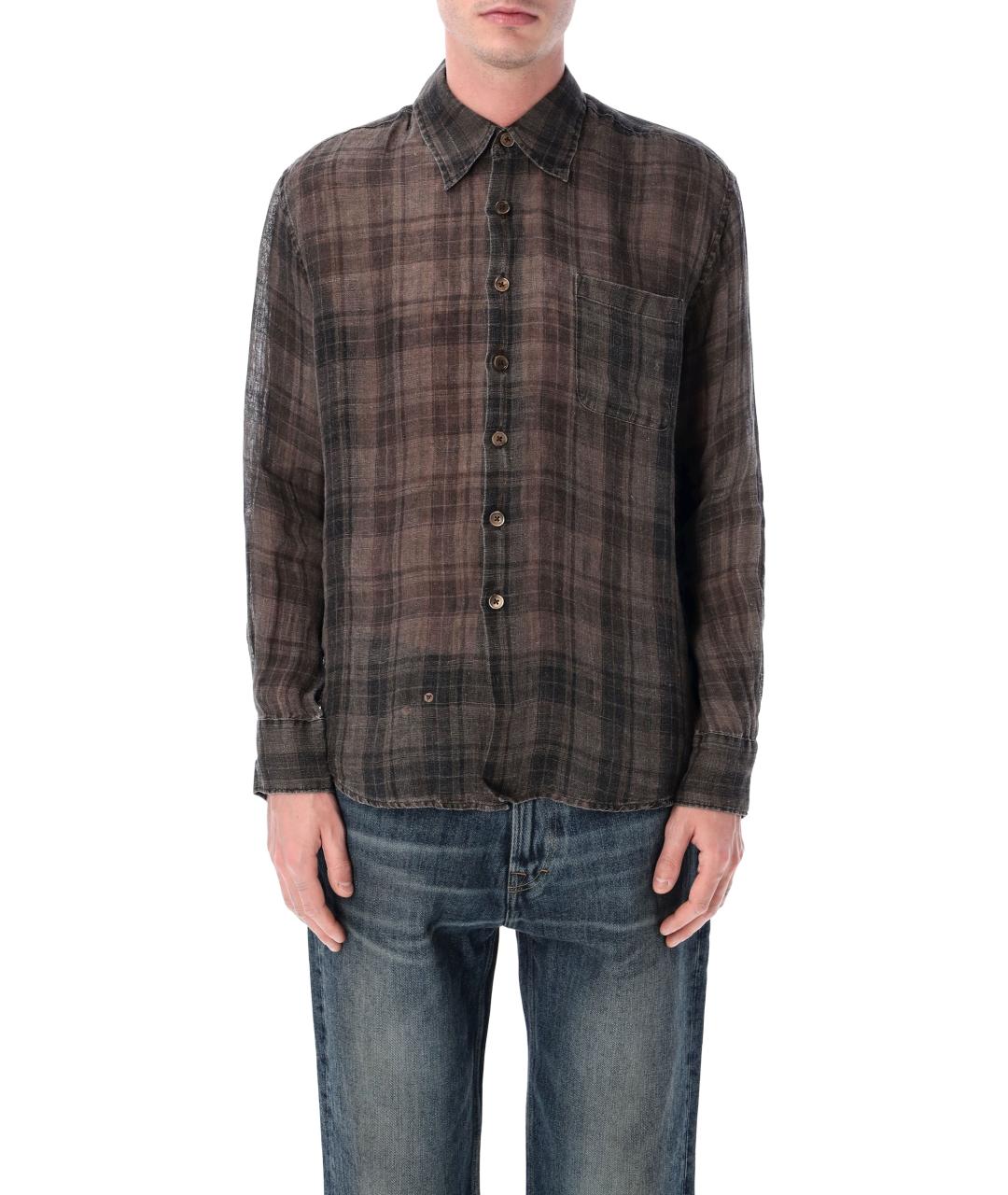 OUR LEGACY Серая льняная кэжуал рубашка, фото 1
