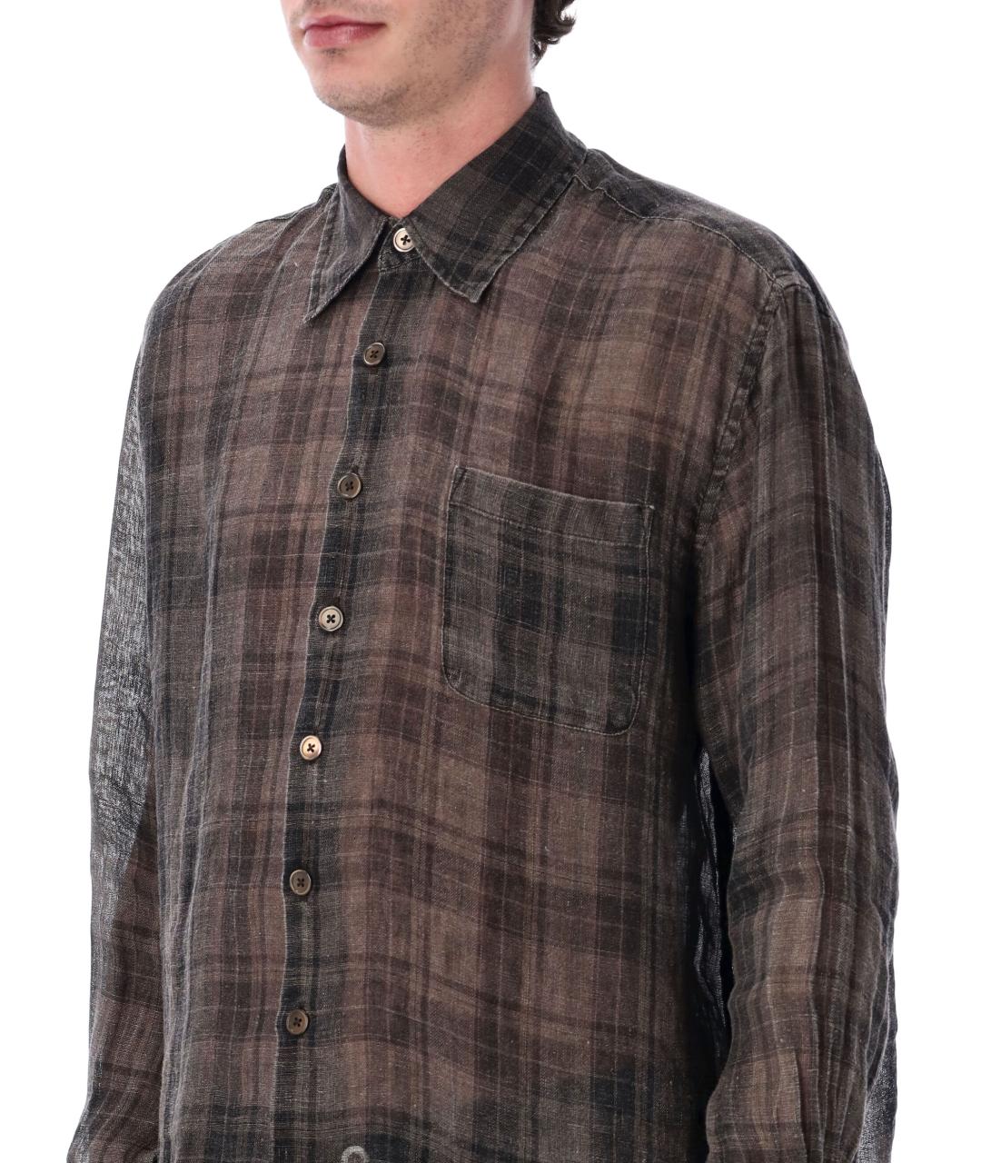 OUR LEGACY Серая льняная кэжуал рубашка, фото 3